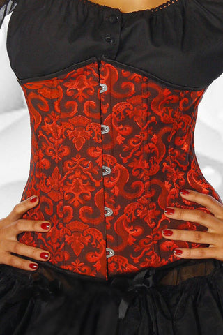 Taillen Corsage rot schwarz