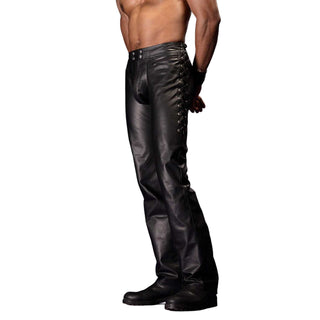 von Hohenstein Expander Lederjeans mit Schnürung