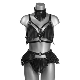 VoyeurX Fringe Fransen Leder Rock