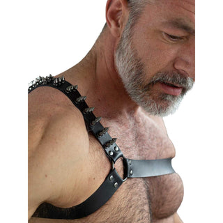 VoyeurX Herren Leder Harness - Crixus mit Spikes