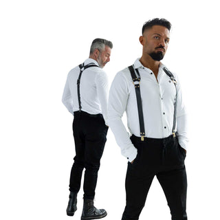 VoyeurX Herren Leder Hosenträger - Agron