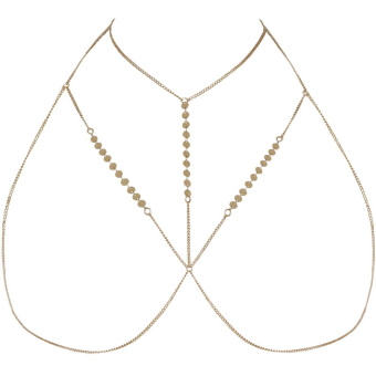 Escora Bodykette als Bra mit Blättchen C07 gold