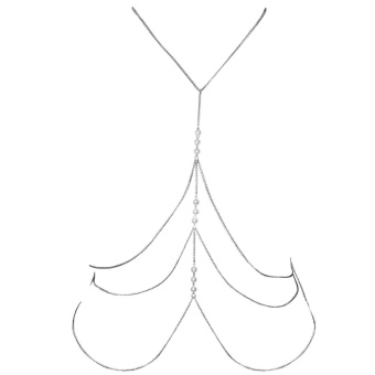 Escora Bodykette mit Perlen C05 silber
