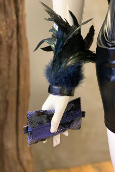 Feder Armband blue/black S