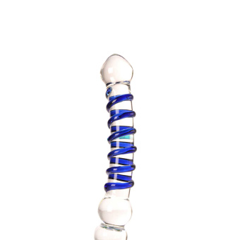 Glassvibrations Glasdildo - BLUE FLOWER 