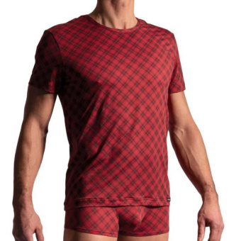 Manstore M2224 Casual T-Shirt | check red 