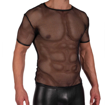 Manstore M2391 Oversize Netz T-Shirt schwarz 