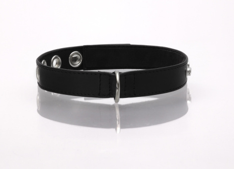 Venus Leder Halsband lockup schwarz