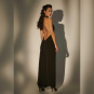 Patrice Catanzaro Mina langes Kleid aus Lycra | Schwarz 