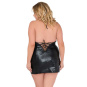 Andalea Chemise schwarzes Neckholder-Kleid Wetlook 