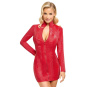 Cottelli Kleid Schlangenhaut-Optik Stehkragen langarm rot 