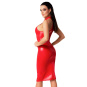 Noir Handmade Orgia Wetlook Midikleid F354 rot 
