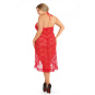 Anais Apparel rotes langes Kleid aus Spitze mit Neckholder 