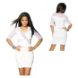 Atixo Minikleid mit Netzeinsätzen weiß L 