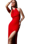 Patrice Catanzaro Mina langes Kleid aus Lycra | Rot 