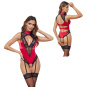 Cottelli Body rot mit schwarzer Spitze S