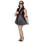 Cottelli Bondage Mini Kleid schwarz-rot 