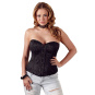 Cottelli Brokat Corsage schwarz mit Strapsen S