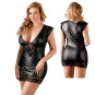 Cottelli Kleid Curvy Wetlook schwarz 