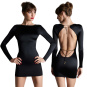 Maison Close French Kiss - Kleid Langarm tiefschwarz 
