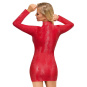 Cottelli Kleid Schlangenhaut-Optik Stehkragen langarm rot 