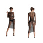 Maison Close Nuit Fauve - transparentes Midikleid mit Raffungen 
