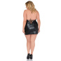 Andalea Chemise schwarzes Neckholder-Kleid Wetlook 