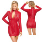 Cottelli Kleid Schlangenhaut-Optik Stehkragen langarm rot 