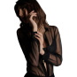 Maison Close - Madame Reve transparenter Blusenbody mit Strapsen XL