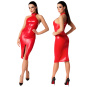 Noir Handmade Orgia Wetlook Midikleid F354 rot 
