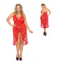 Anais Apparel rotes langes Kleid aus Spitze mit Neckholder 