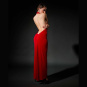 Patrice Catanzaro Mina langes Kleid aus Lycra | Rot 